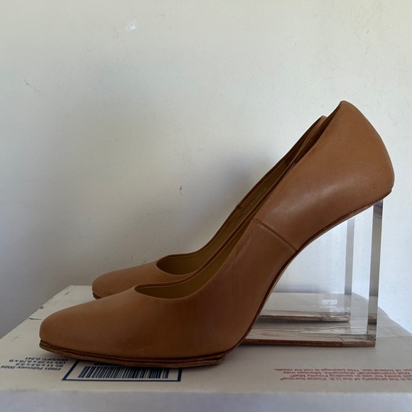 BNWOB Maison Martin Margiela x H&M Brown Plexiglass Wedge Heels  38 - Picture 7 of 10